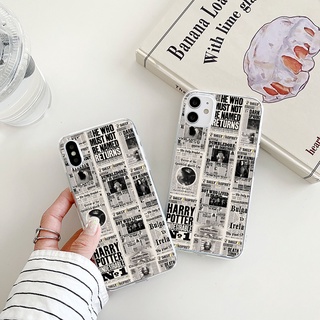 Harry Potter newspaper เคสไอโฟน 14 pro max case iPhone 8พลัส 7 8 Plus Se 2020 X Xr Xs Max tpu cover 13 12 11 promax เคส