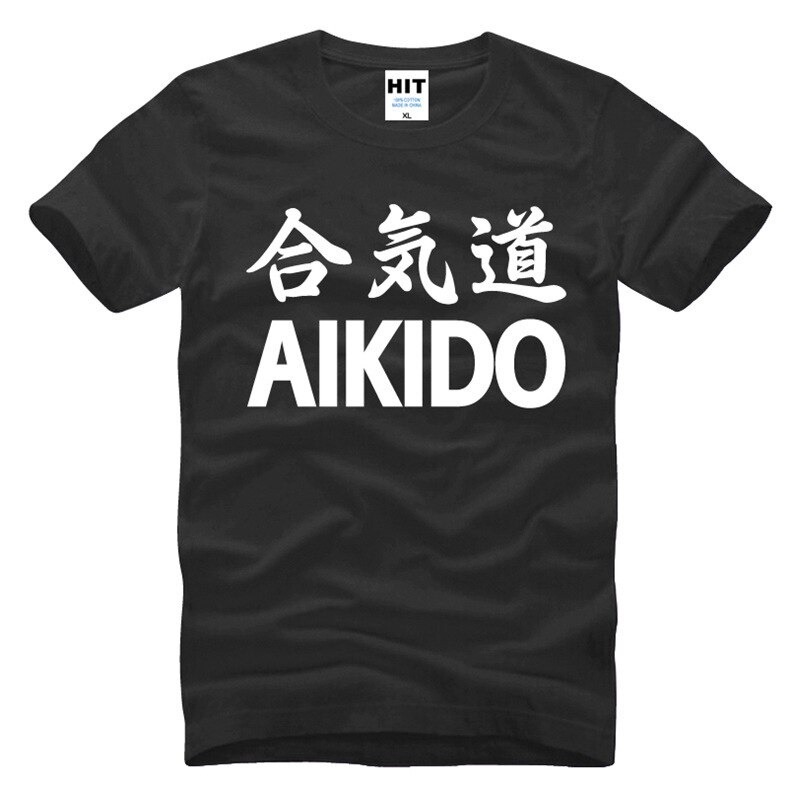 คอลูกเรือใหม่ Aikido เสื้อยืดลําลอง แขนสั้น พิมพ์ลาย wushu สไตล์ญี่ปุ่น แฟชั่นฤดูร้อน สําหรับผู้ชายS