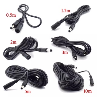 DC 12V Power Adapter Extension Cable 5.5*2.1 มม.ชายหญิงสายไฟขยาย 1M 3M 5M 10Mสำหรับกล้องวงจรปิดRouter