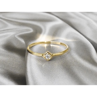 แหวนทองคำแท้ 18K สี Rose Gold ฝังเพชรเม็ดเดี่ยว