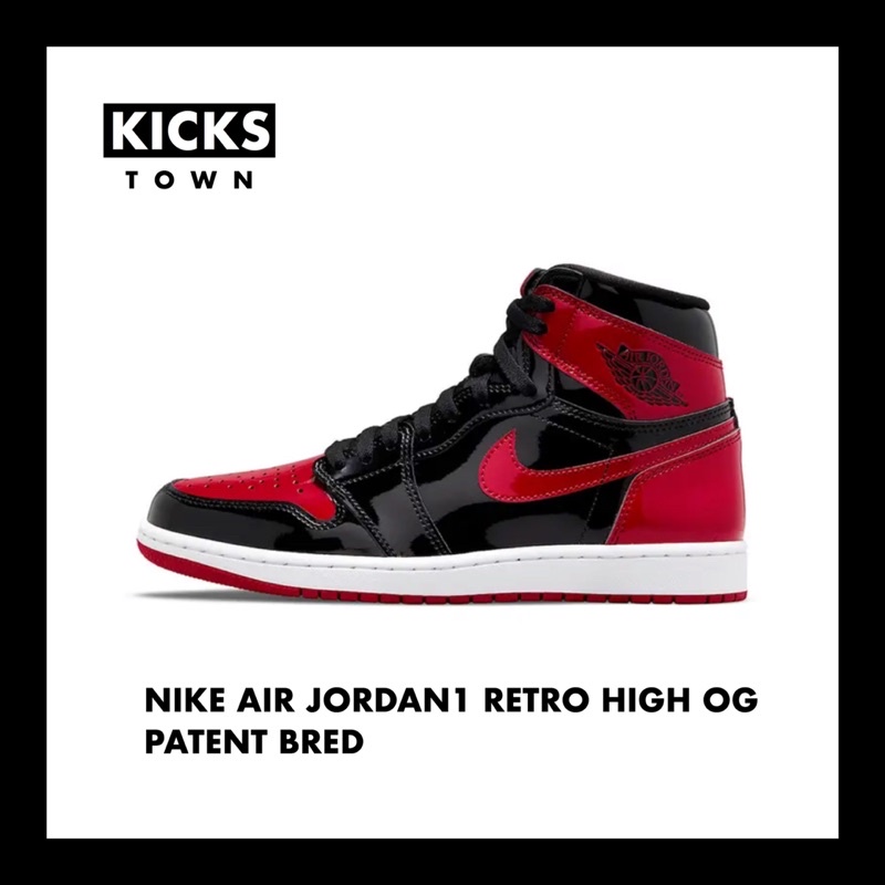 NIKE AIR JORDAN1 RETRO HIGH OG PATENT BRED