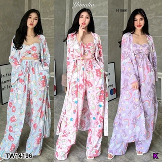 ชุดเซต 3 ชิ้นคะ งานสวยแมทได้หลายลุคเลยนะคะ 3 ชิ้นคุ้มสุดๆ กางเกงเอวยางยืดมีกระเป๋าล้วงข้าง เสื้อคลุมยาวกิโมโน