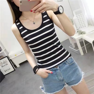 รุ่น-165 เสื้อยืดแขนกุดลายลิ้วสไตล์ เกาหลี ผ้านุ่มสวมใส่สบายพร้อมส่งกรุงเทพ