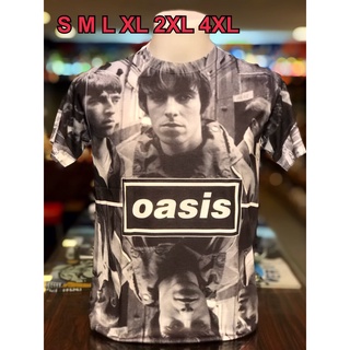 เสื้อวง Oasis OVP (โอเวอร์ปริ้นท์) แขนสั้น ผ้าคอตตอนผสมโพลี พิมลายทั้งตัว