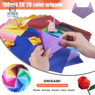 100 แผ่นกระดาษ Origami  20x20 ซม. 8 นิ้ว สําหรับใช้ในการทํางานหัตถกรรม