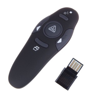 Wireless Presenter USB Remote Control Presentation Mouse Laser Pointer (Black)