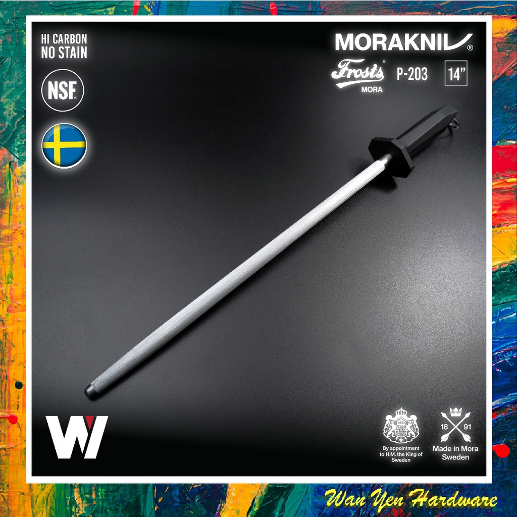 MoraKniv Frosts 14" Sharpening Steel / Honing Steel / Sharpener - P-203-14 (Made in Sweden)