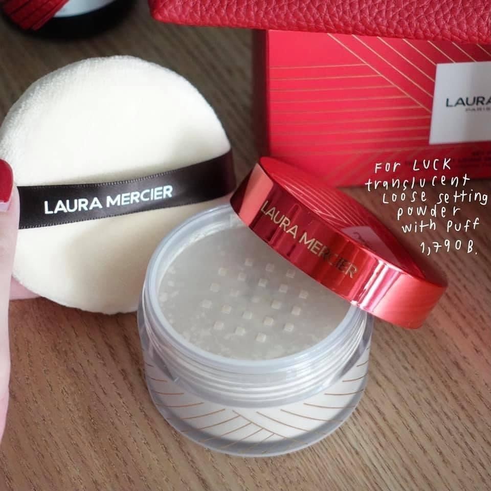 เซ็ตแป้งฝุ่น🎀 Laura Mercier Set For Luck Translucent Loose Setting Powder With Puff Limited Edition 