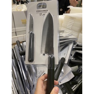 มีด Kitchen knife ✨IKEA🌈 FÖRDUBBLA เฟอร์ดุบบลา ชุดมีดทำครัว 2 ชิ้น, เทา