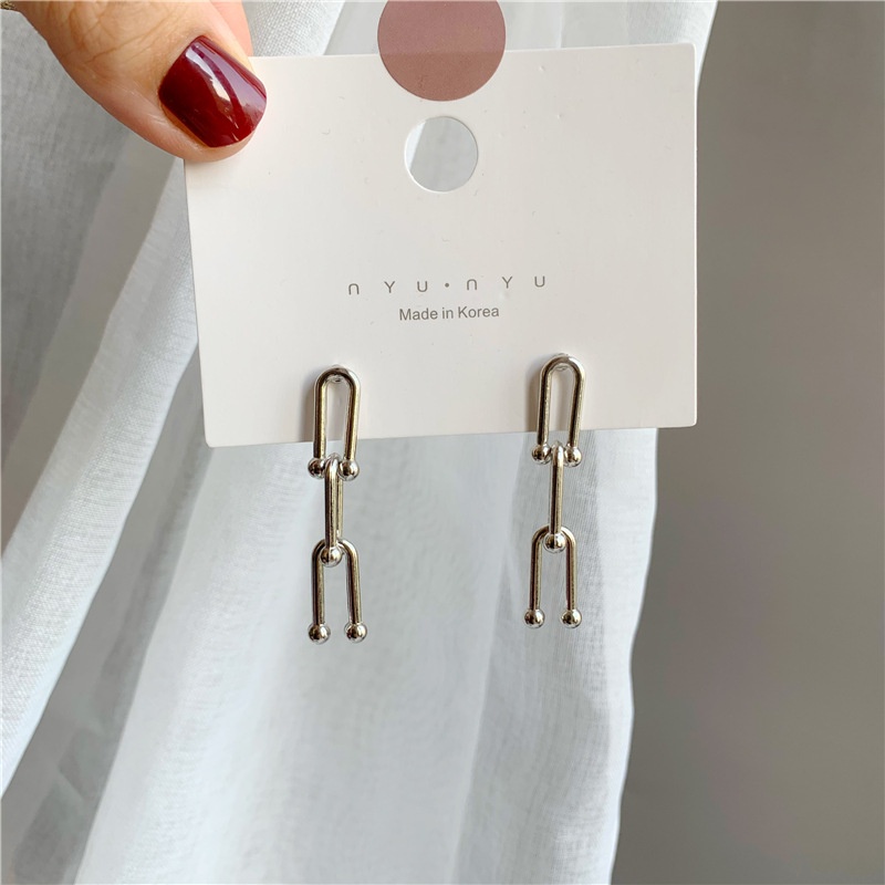 สร้อยคอโซ่โลหะ รูปตัว U เครื่องประดับ สําหรับผู้หญิง - รูปที่ 4