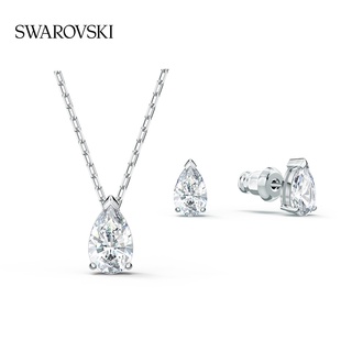 Swarovski ATTRACT ชุดสร้อยคอ และต่างหู สวยหรู เรียบง่าย สําหรับผู้หญิง