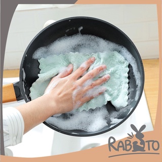 คละสี RABITO ผ้าเช็ดโต๊ะ ผ้าขี้ริ้ว ผ้าทำความสะอาดอเนกประสงค์ ผ้าเช็ดจาน เช็ดโต๊ะ ผ้าเช็ดทำความสะอาด E10