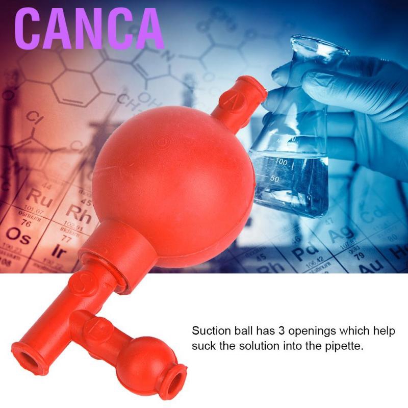 Cancanshop หลอดดูดยาง Canca Lab ปิเปตเชิงปริมาณที่ปลอดภัยพร้อมช่องเปิด 3 ช่องสีแดง