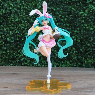 โมเดลฟิกเกอร์ รูปปั้นการ์ตูนนักร้องเสมือนจริง Hatsune Miku ของเล่นสะสม ของขวัญ สําหรับเด็กผู้หญิง