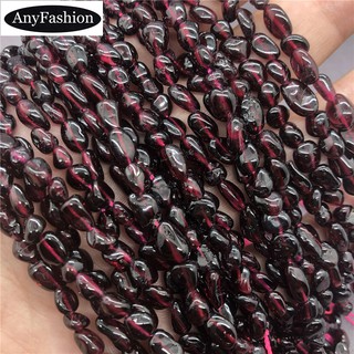 Wine Red Pyrope Garnet Beads ไวน์แดง Pyrope โกเมนลูกปัดหินหลวมธรรมชาติกรวดผิดปกติ DIY แบน