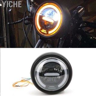 Yiche 6.5 In ไฟ Led ไฟหน้ารถจักรยานยนต์สีเหลืองอําพันสีขาว 12`24V