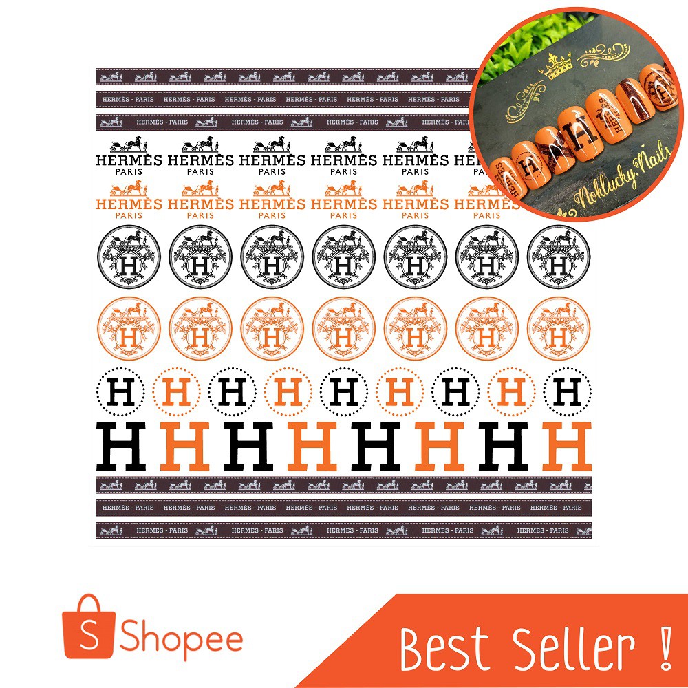 สติ๊กเกอร์แบบลอกลายน้ำหมึกใส Collection ลายแบรนด์ - Hermes