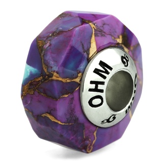 OHM Beads รุ่น Lilac Stoned - Murano Glass Charm เครื่องประดับ บีด เงิน เแก้ว จี้ สร้อย กำไล OHMThailand