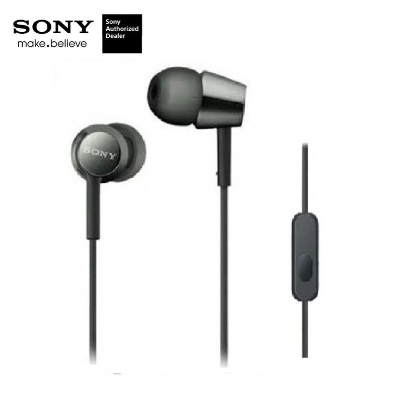 (สีดำ) SONY MDR-EX155AP หูฟังไมโครโฟนแฮนด์ฟรี***รับประกันศูนย์โซนี่ไทย***
