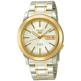 SEIKO 5 Automatic นาฬิกาข้อมือผู้ชาย สีทอง/สีเงิน สายสแตนเลส 2 กษัตริย์ รุ่น SNKE54K1