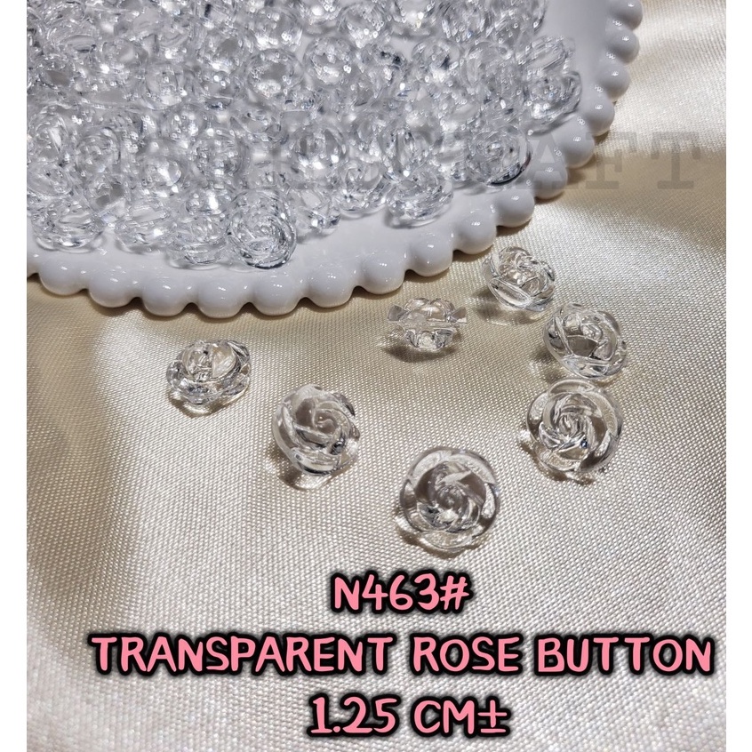 144pcs[n463]transparent BENTUK ROSE BUTANG /BUTTON TRANSPARENT ROSE TYPE/BUTANG KURUNG