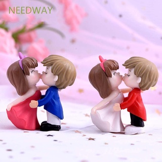 Needway โมเดลรูปปั้นปั้นขนาดเล็กน่ารัก Pvc สําหรับตกแต่งบ้านตุ๊กตา 1 คู่