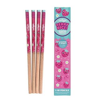 Smiggle Pencil x4 Pack Double Scented HB Wooden Eraser Topped