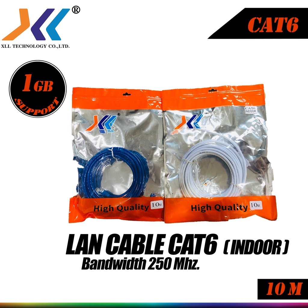 สายแลน CAT6 XLL สายแลน สำเร็จรูปพร้อมใช้งาน ความยาว 10/15/20/25/30/40/50เมตร สีขาว,น้ำเงิน - รูปที่ 2