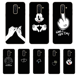 เคสโทรศัพท์ซิลิโคนสีพื้นสําหรับ Samsung Galaxy A 6 A 6 + Plus A7 A8 + Plus A 9 2018