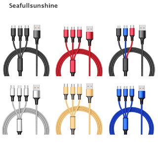 Seaf&gt; สายชาร์จ Usb 2.4A 5A 3 In 1 ชาร์จเร็ว สําหรับ Xiaomi Samsung