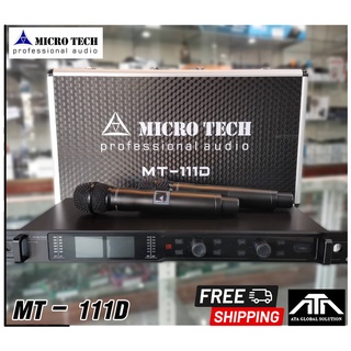 MICROTECH MT-111D MT111D ไมค์ลอย - ถือคู่ ไมโครโฟนไร้สาย สามารถปรับเซ็ทที่ตัวเครื่อง และ ตัวไมค์ได้เลย