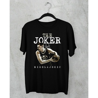 เสื้อยืดผ้าฝ้ายพิมพ์ลายขายดี เสื้อยืด พิมพ์ลาย Denver Nuggets Nikola Jokic Basketball สไตล์วินเทจ สําหรับผู้ชาย