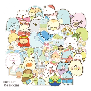 ✨พร้อมส่ง✨ซุมิกโกะ Sumikko Gurashi（すみっコぐらしSTICKER สติกเกอร์กันน้ำรูปแบบที่แตกต่างกัน 50pcs