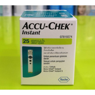 Accu-Chek Instant Test Strip แอคคิว-เช็ค แผ่นตรวจน้ำตาล (25 ชิ้น/กล่อง)**EXP 12/2023**