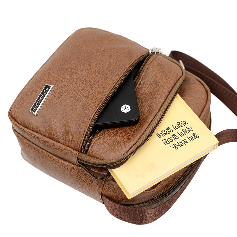 (W149)กระเป๋าสะพายผู้ชาย ลายหนังซิปเยอะ งานดีมาก bagdance