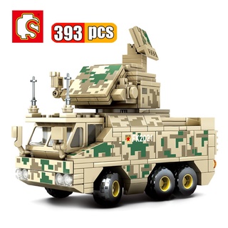 mega toys 393Pcs หุ้มเกราะ Anti-เครื่องบิน HQ-17ขีปนาวุธทหารรถ Building Blocks กองกำลังพิเศษทหารอิฐ