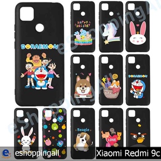 เคส xiaomi redmi 9c เคสมือถือกรอบยางลายการ์ตูนพื้นดำพร้อมส่ง กรอบมือถือส่งของในไทย