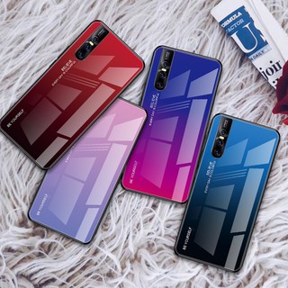 Case VIVO V15Pro เคสวีโว่ เคสกระจกสองสี เคสเงาไล่สี ขอบนิ่ม เคสกันกระแทก สีกระจกเทมเปอร์ปลอกแก้วฝาหลังกันชน พร้อมส่ง