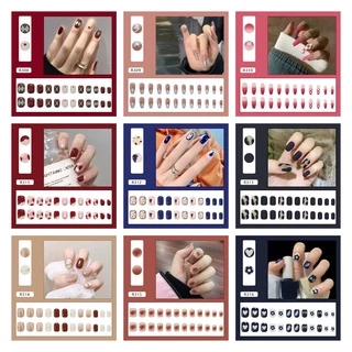 【พร้อมกาว + กล่อง】เล็บปลอม R280-R320 24 ชิ้น