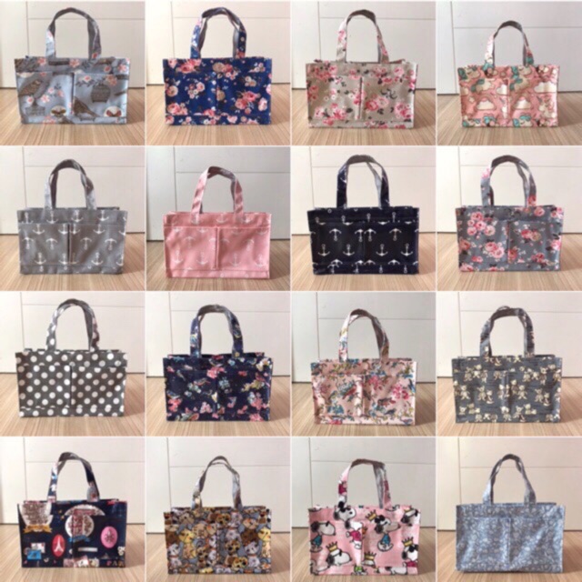 (พร้อมส่ง) กระเป๋าถือผ้าเคลือบ กันน้ำ ทรงตะกร้า รุ่น "TKS"