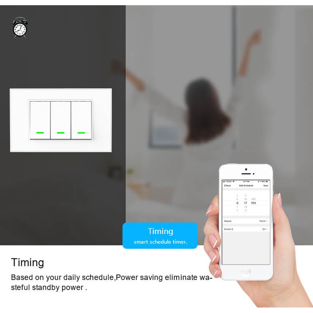 Tuya แป้นสวิตช์ป๊อกแป๊ก Wi-Fi (ต่อ/ไม่ต่อ N) เปิดปิด ตั้งเวลาผ่านแอป (TB, BTB) รองรับ Google Home, Alexa - รูปที่ 6