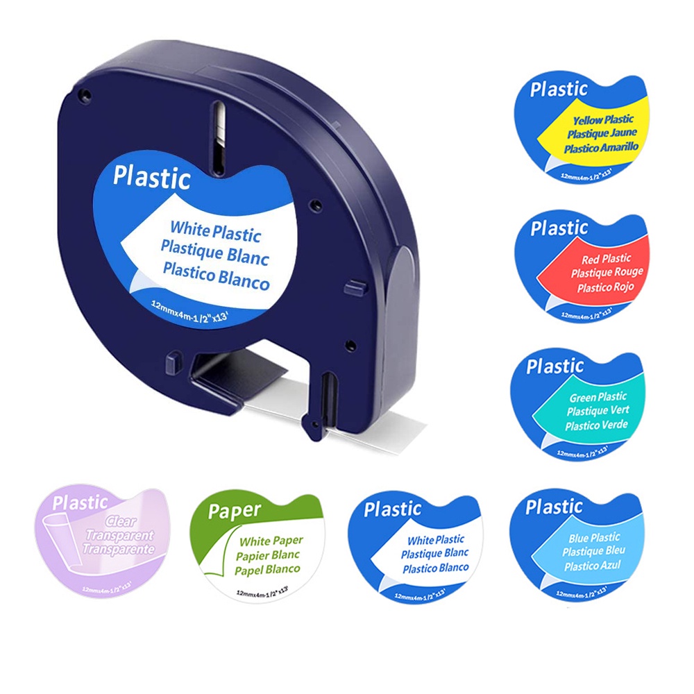 เทปพิมพ์ฉลาก Dymo LetraTag Label Tape 91330 91331 16952 สําหรับ Dymo Letra Tag Plus LT100H LT100T 12 มม. x 4 ม.