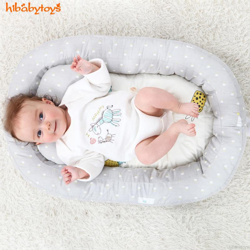 เปลผ้าฝ้าย 100 % ขนาดพกพาสำหรับเด็กทารก Cotton Crib + Pillow Soft Baby Bed Travel Bassinet Nest Infants