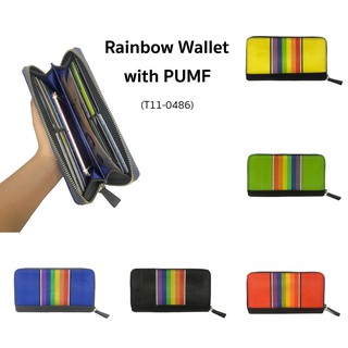 (เก็บโค้ดส่วนลดหน้าร้านลด50฿) กระเป๋าสตางค์ทรงยาวลายสายรุ้ง Rainbow Wallet by T-11