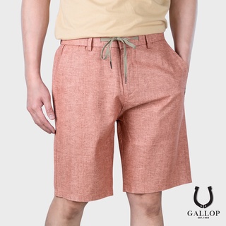 GALLOP : LINEN SHORTS  กางเกงขาสั้นผ้าลินิน รุ่น GS9005 สีส้ม