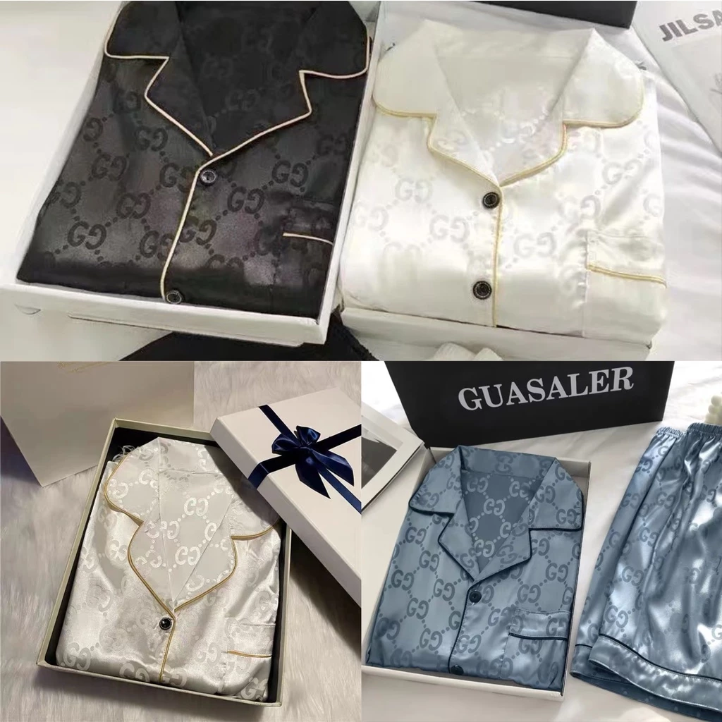 B999 มาใหม่ ★ส่งจากไทย★ชุดนอนซาตินแขนสั้นขาสั้น สีพื้นพรีเมี่ยม แฟชั่นสไตล์เกาหลี ลายน่ารัก