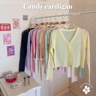 พร้อมส่ง • ลดเหลือ 144 ใส่โค้ด WYNZFG • Candy Cardigan • คาร์ดิแกนไหมพรมผ้าบาง เสื้อคลุม เสื้อคลุมไหมพรม Becutiegirl