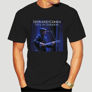 เสื้อยืดผ้าฝ้ายพิมพ์ลาย2022Mens Leonard Cohen Live in London Music Band Breathable Aid