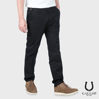 GALLOP : CHINO PANTS  กางเกงขายาว (ผ้าชิโน) รุ่น GL9007 สีดำ