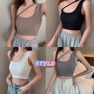 STYLE 🔥พร้อมส่ง🔥81038* เสื้อครอป เซ็กซี่ขั้นสุด แฟชั่นเสื้อกล้าม เสื้อกล้ามสายเดี่ยว  ผ้ายืดนิ่ม เสื้อ ผญแฟชั่น มี4สี